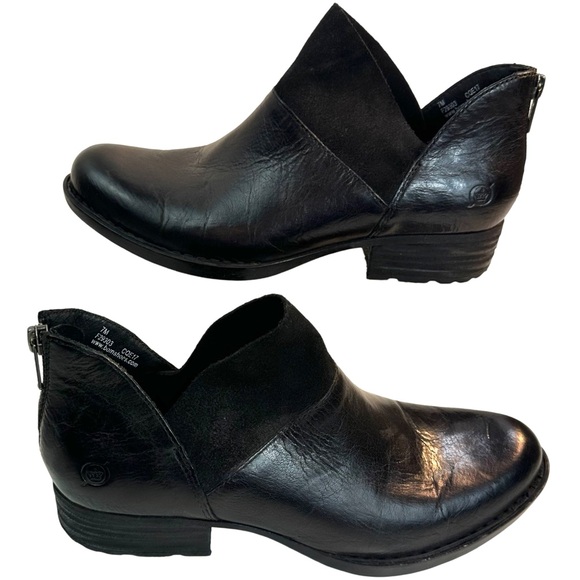 BORN KARAVA BLACK LEATHER DISTRESSED BOOTS WOMEN'S SIZE: 7 NEW - Picture 3 of 13